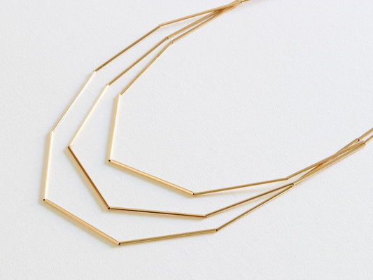 Sophia Tubes Strand Necklace - Gold