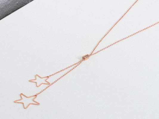 Megan Stars Necklace - Rose Gold