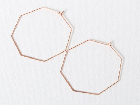 Iro Septagon Earrings - Rose Gold