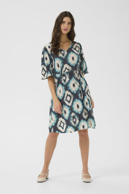 Tiah Dress - Aqua Tie Dye
