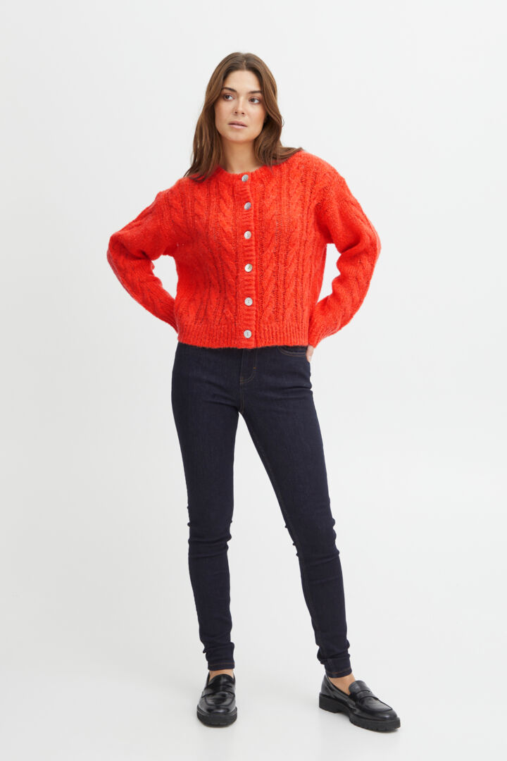 Sophia Wool/Alpaca Blend Cardigan - Cherry Tomato