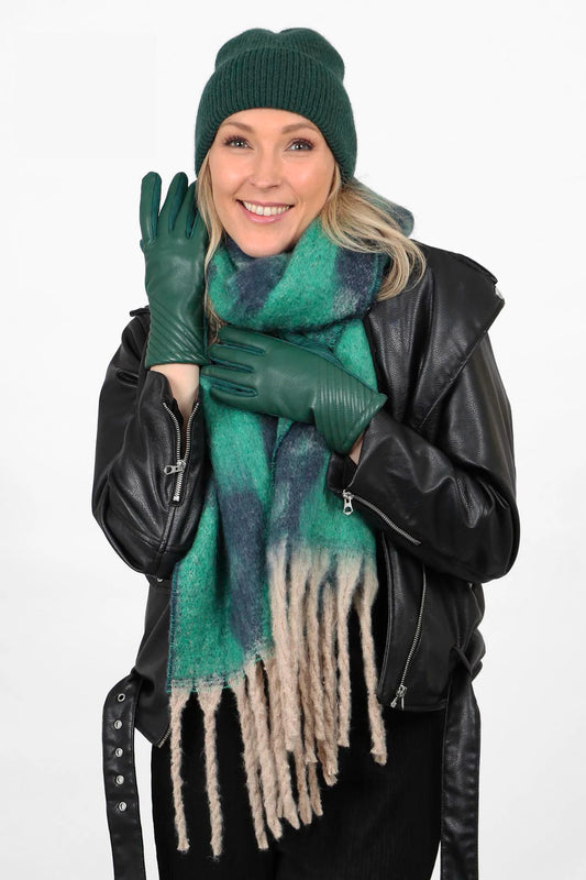 Leopard Print Scarf - Green Blue