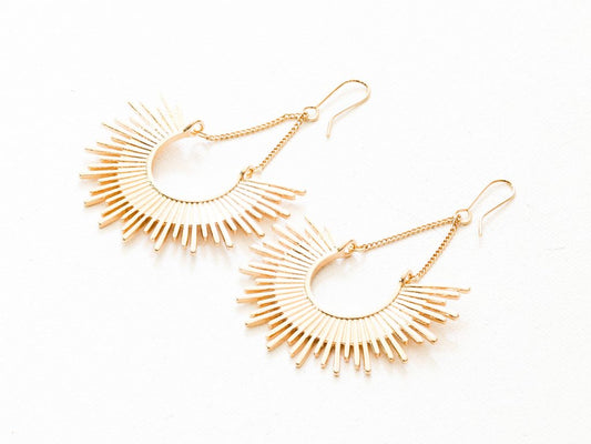 Soleil Half Burst Earrings - Gold