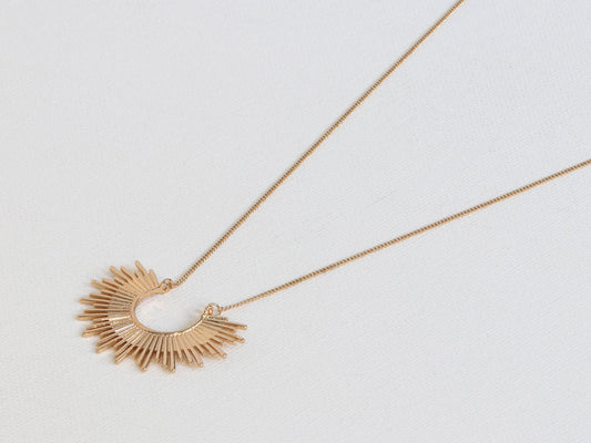 Soleil Half Burst Necklace - Gold