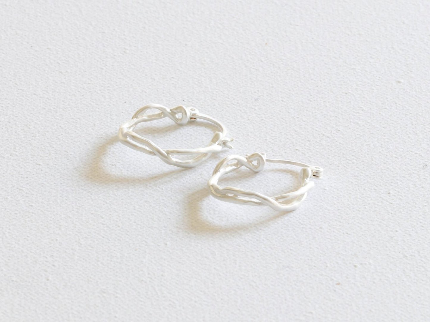 Valeria Organic Little Hoops - Silver
