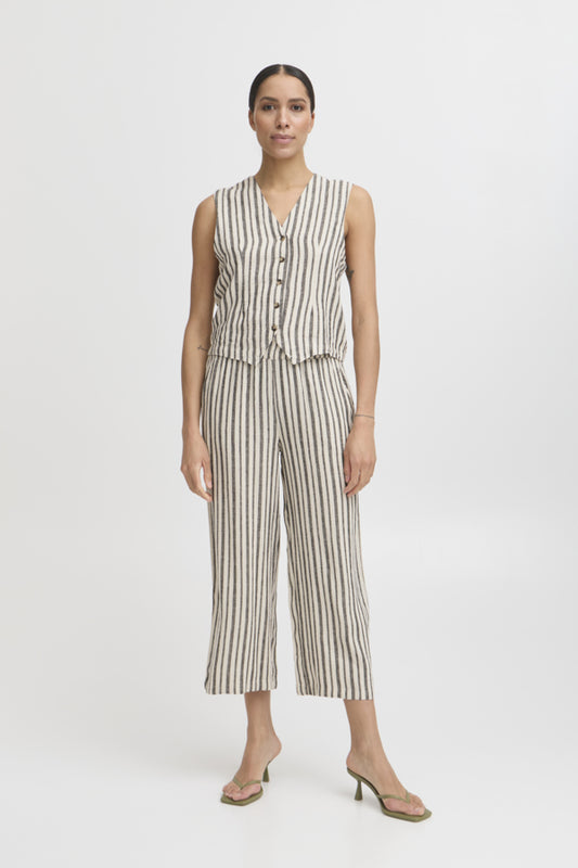 Falakka Cropped Pants - Rainy Day Stripes