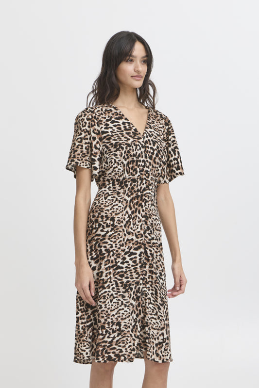Joella Short Ditsy Dress - Birch Leo