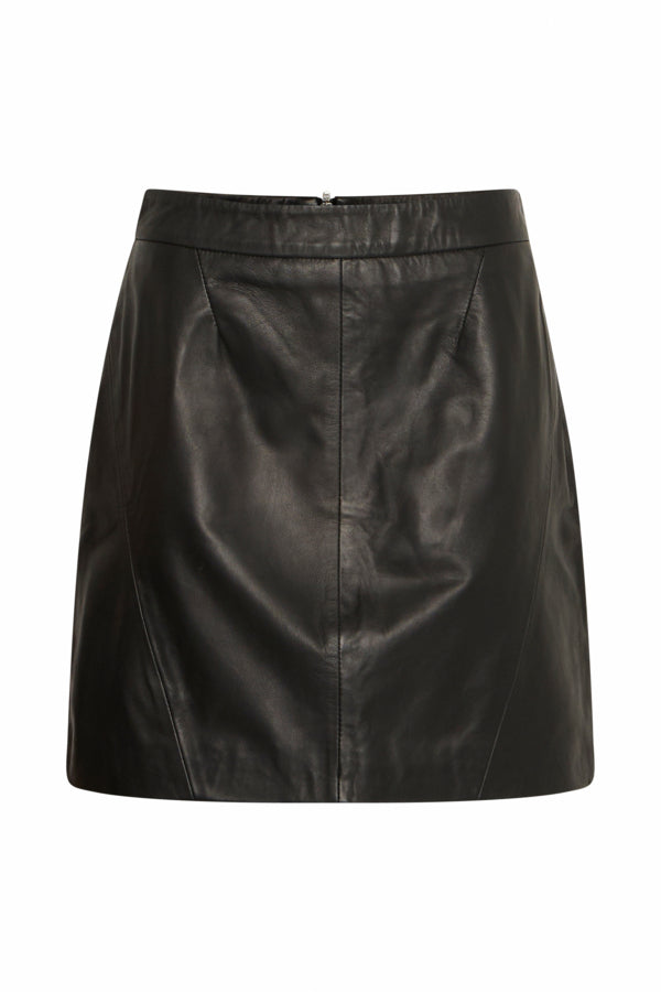 Daran Leather Skirt - Black