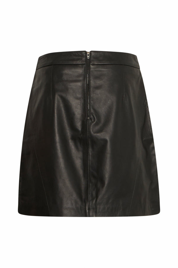 Daran Leather Skirt - Black