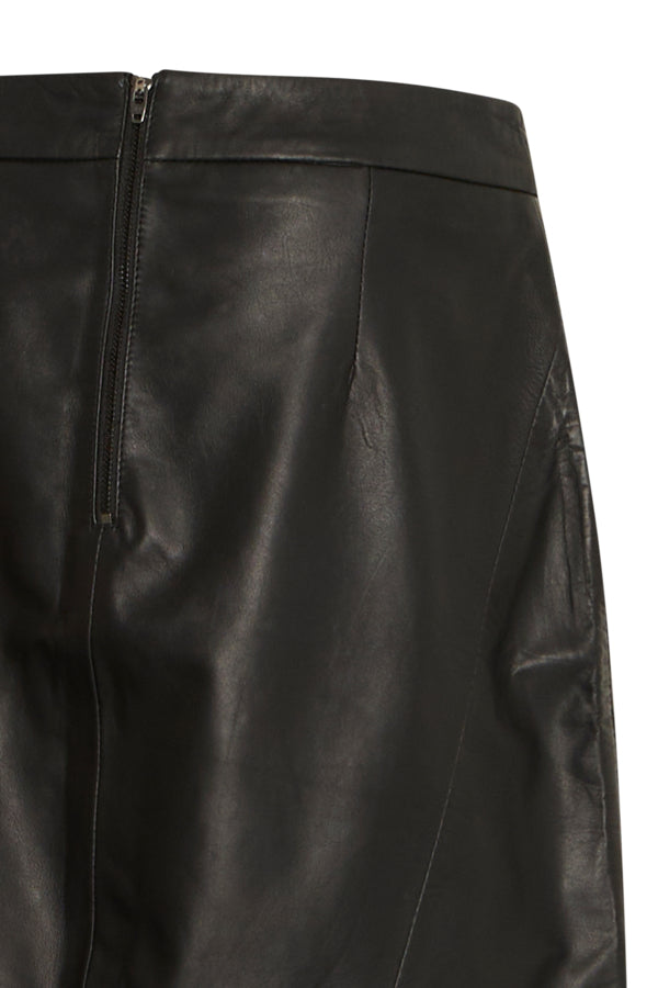 Daran Leather Skirt - Black