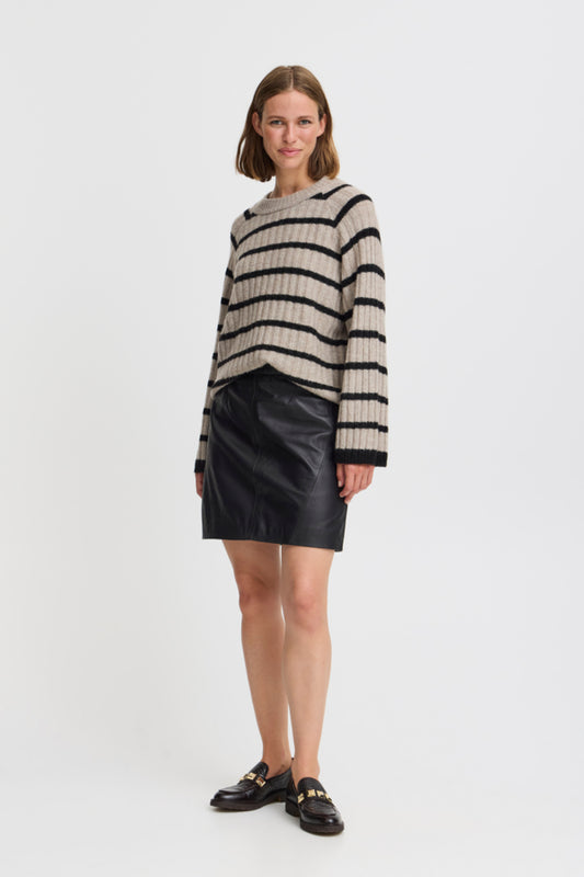 Daran Leather Skirt - Black