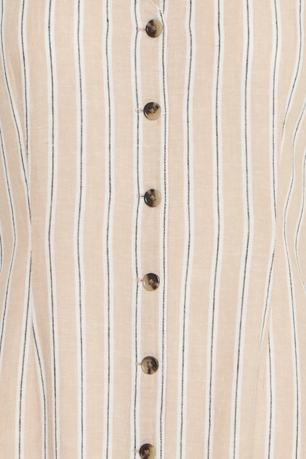 Falakka Button Dress - Humus Stripe Mix