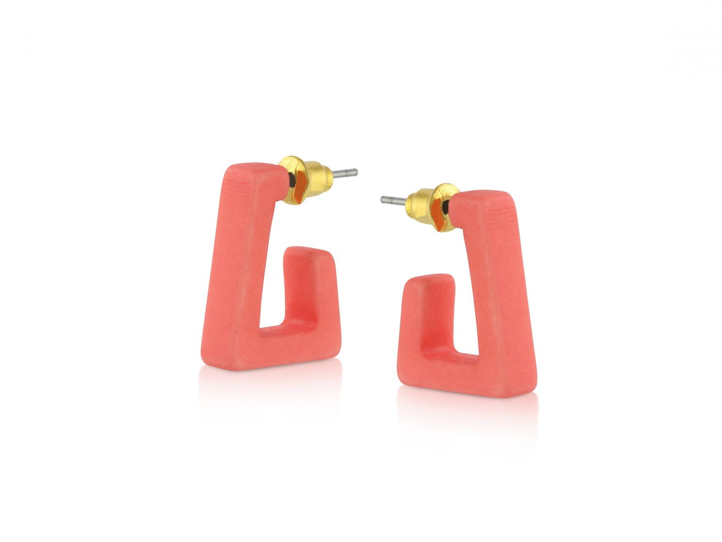 Anastasia Tiny Square Earrings - Orange