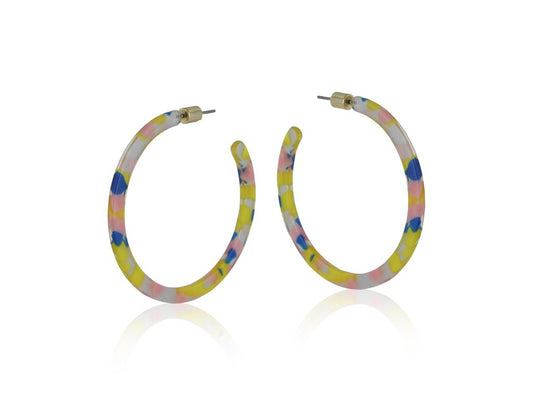 Amanda Earrings - Blue Yellow Peach