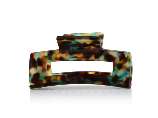 Sophia Bull Dog Hairclip - Blue, Yellow, Brown