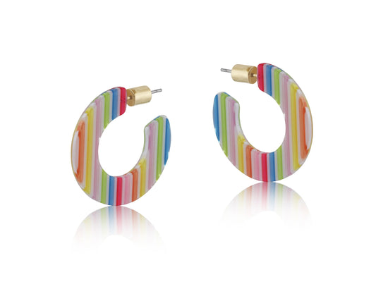 Sofia Tiny Resin Hoop Earrings - Multi
