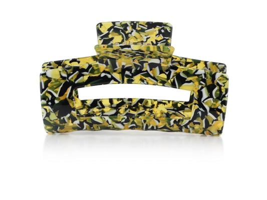 Sophia Oversizerd Bull Dog Hairclip - Yellow, White, Black