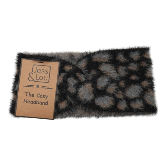 Animal Print Headband - Black