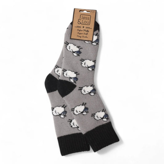 Sheep Cosy Socks - Grey