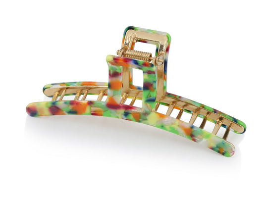 Erica Resin Outline Hairclip - Green