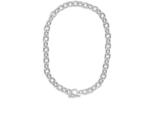 Catherine Oval Links Oversized Necklace - Silver
