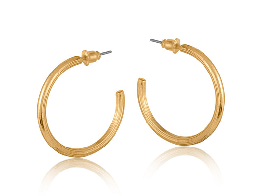 Anthonia Halo Medium Plated Hoop Earrings - Gold