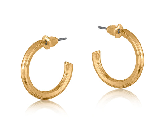Anthonia Halo Small Plated Hoop Earrings - Gold