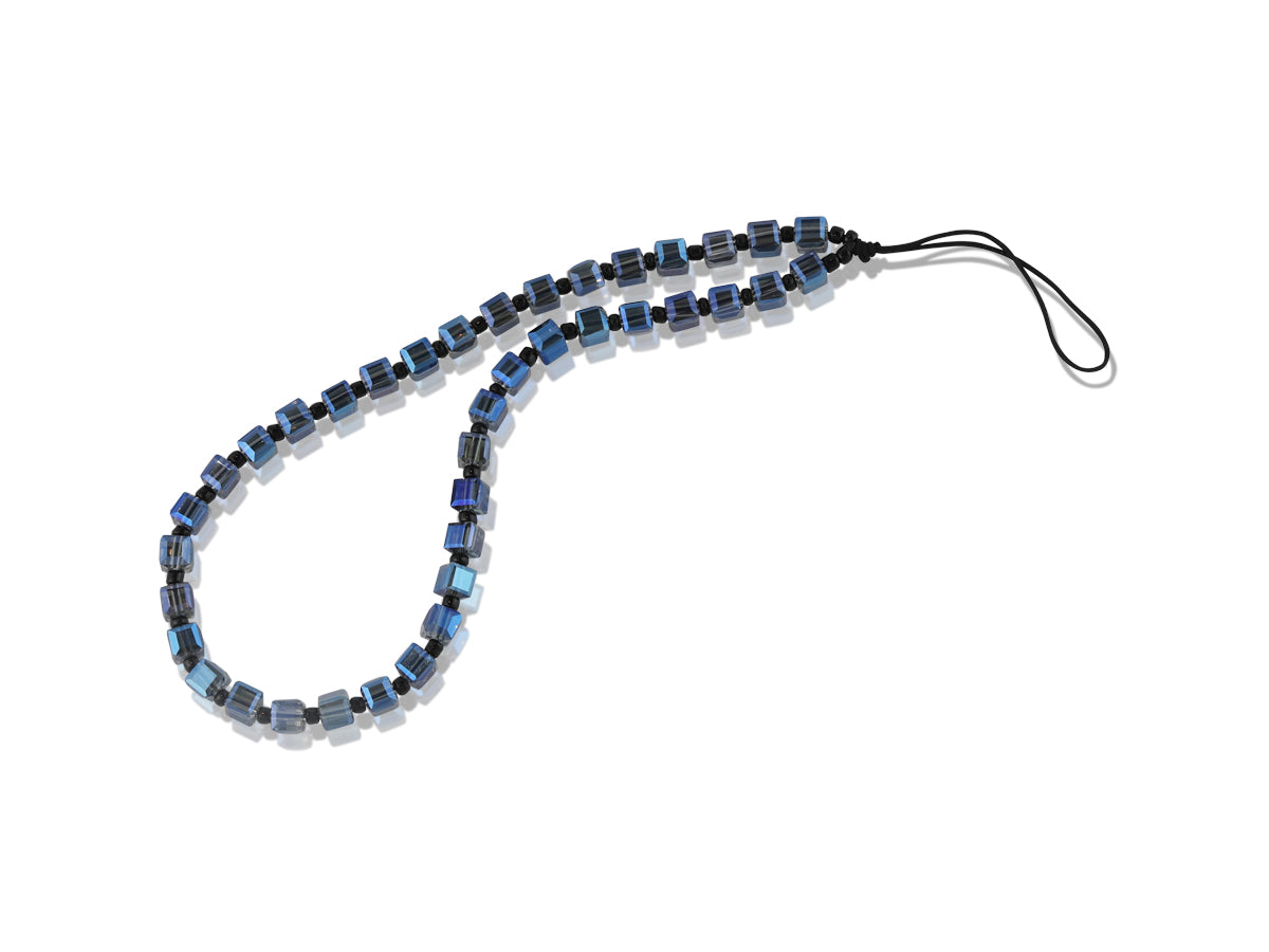 Odette Square Bead Phone Strap - Blue