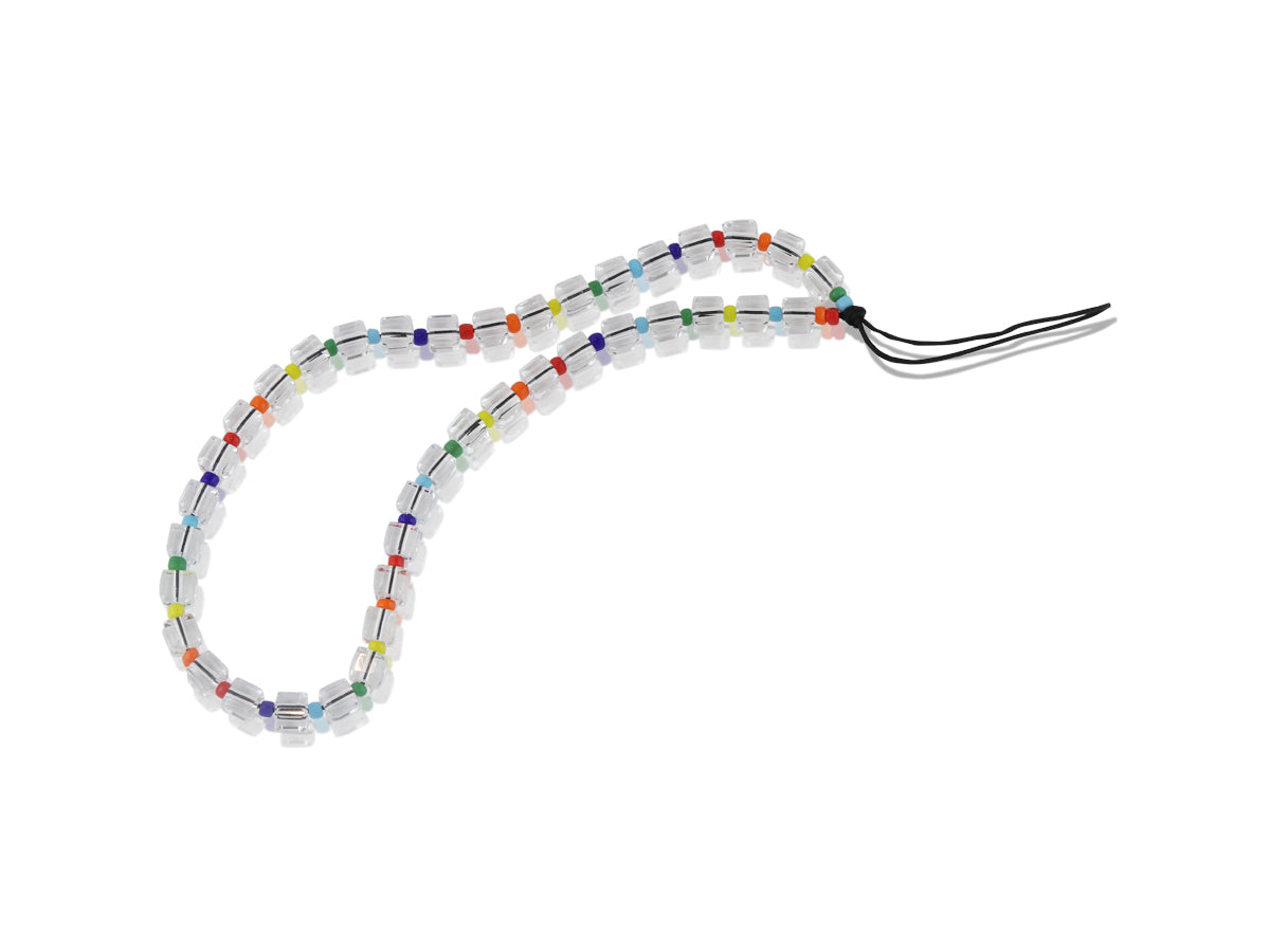 Odette Square Bead Phone Strap - Clear