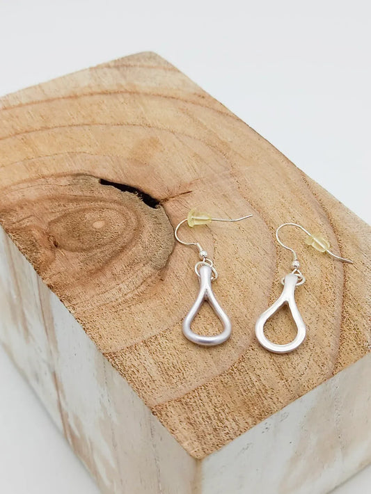 Long Drop Loop Earrings - Silver
