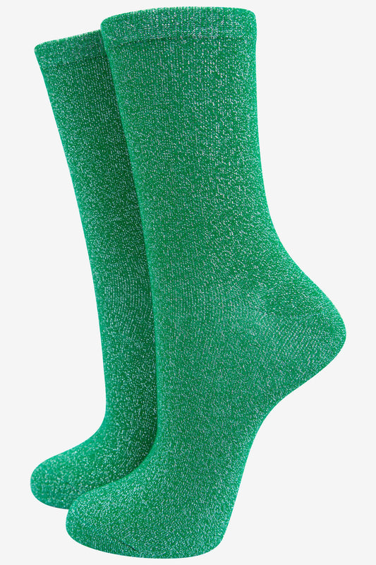 Women's Glitter Socks - Green