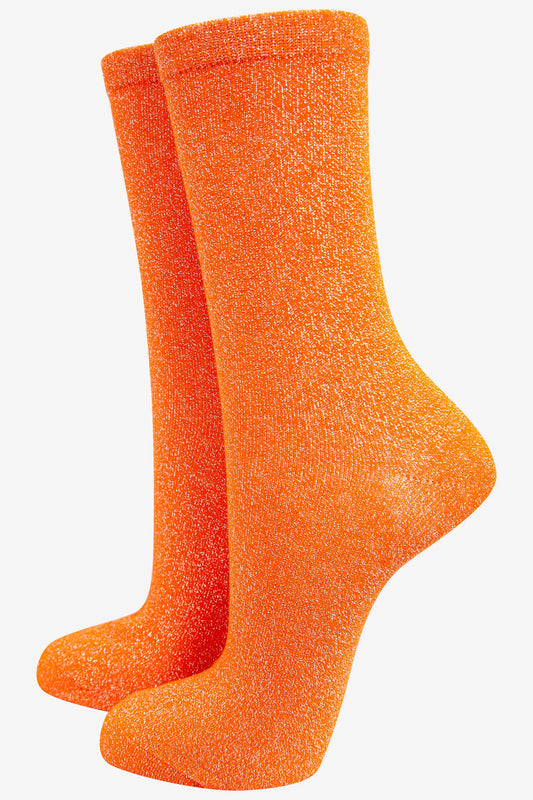 Glitter Socks - Orange