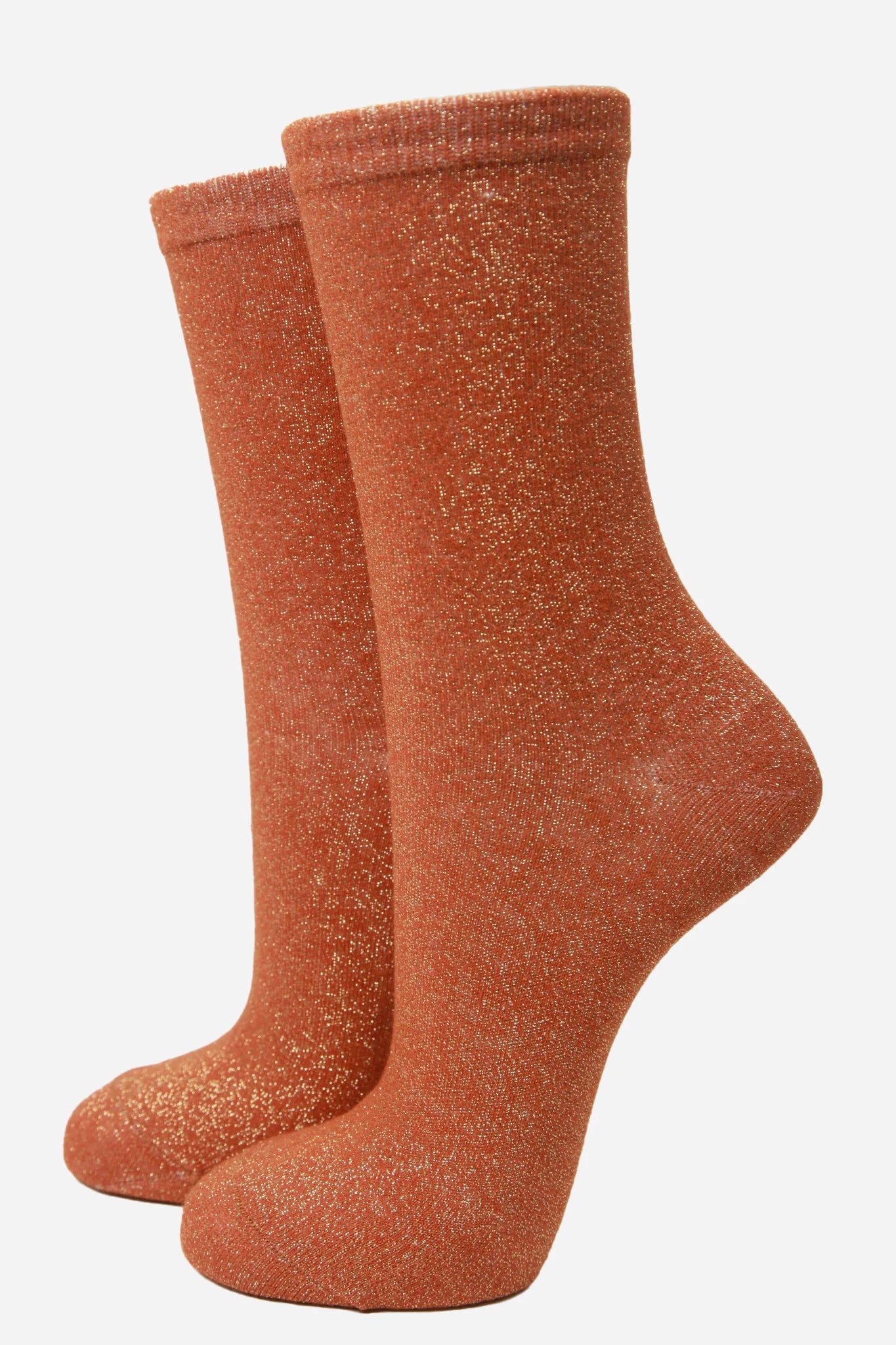 Glitter Socks - Burnt Orange