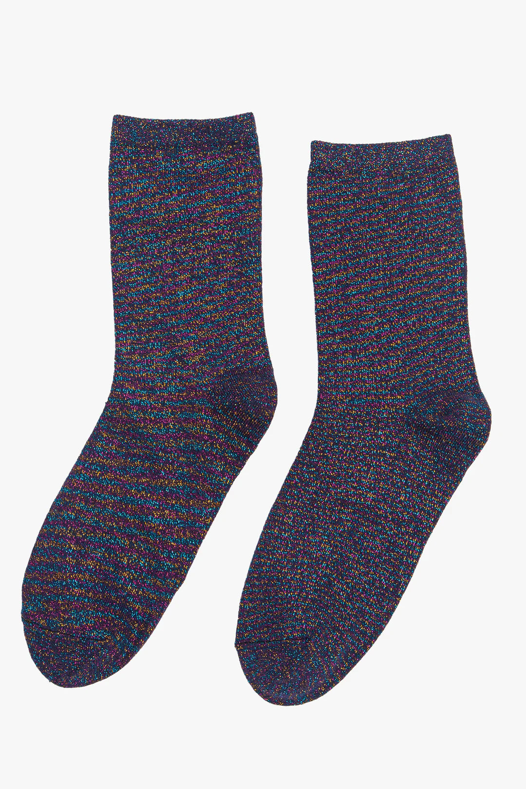 Glitter Socks - Navy Rainbow