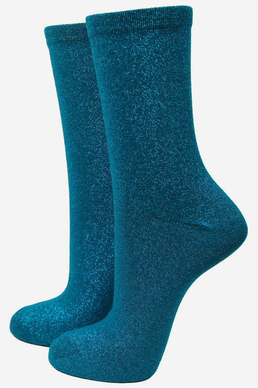 Glitter Socks - Teal