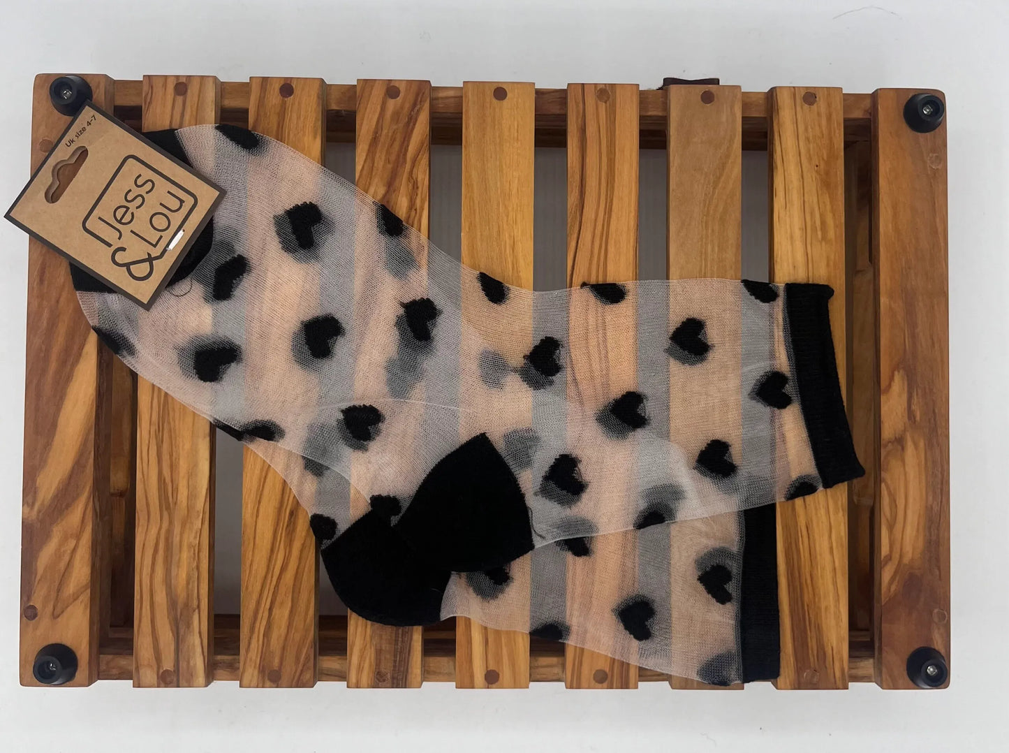 Mesh Socks - Black Hearts