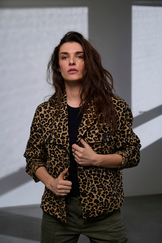 Alice Short Jacket - Brown Animal Print