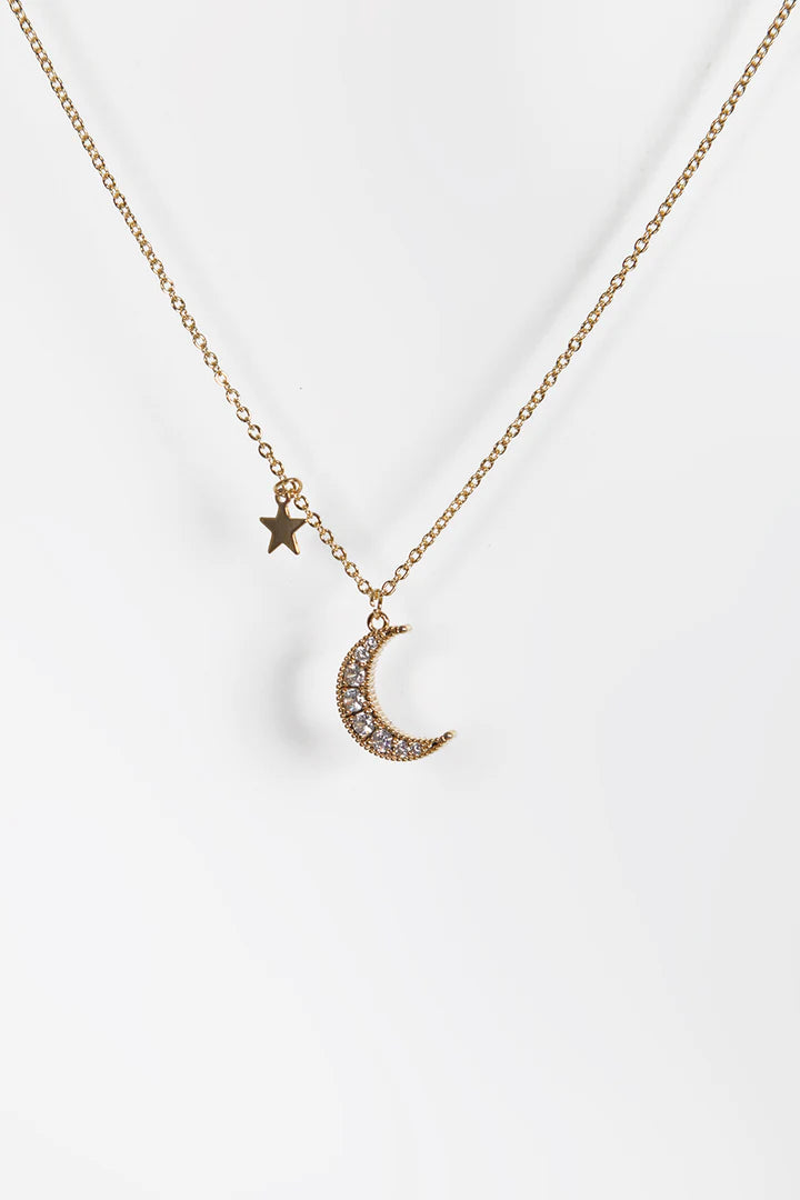 Moon Necklace - Gold Charm