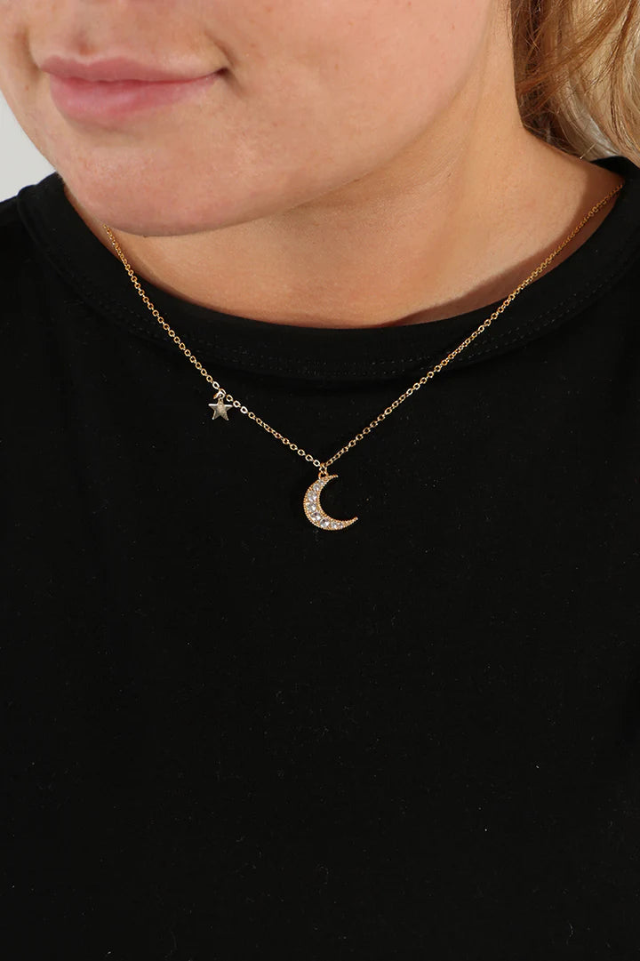 Moon Necklace - Gold Charm