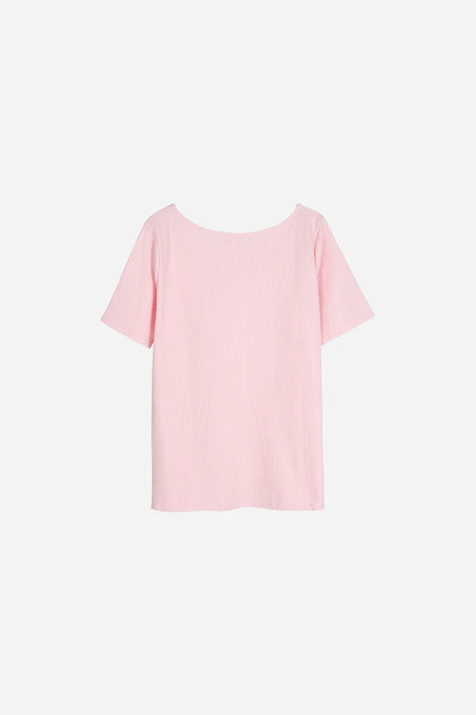 Boat Neck Top - Pink