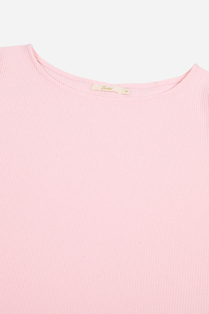 Boat Neck Top - Pink