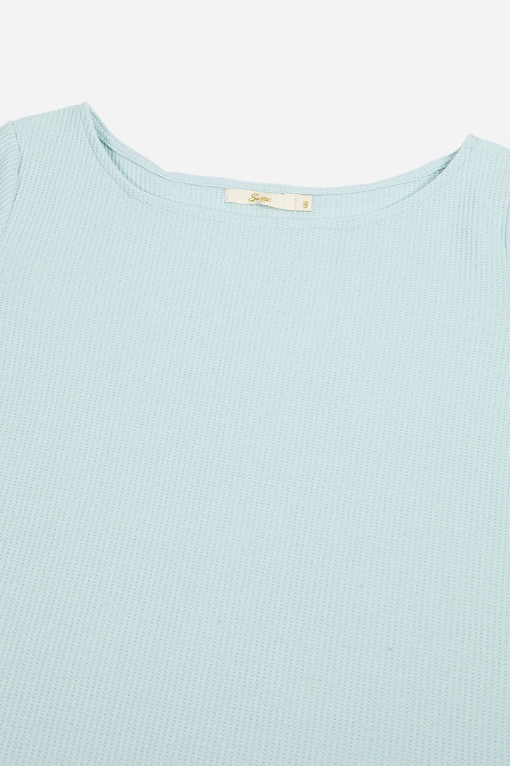 Boat Neck Top - Pale Blue