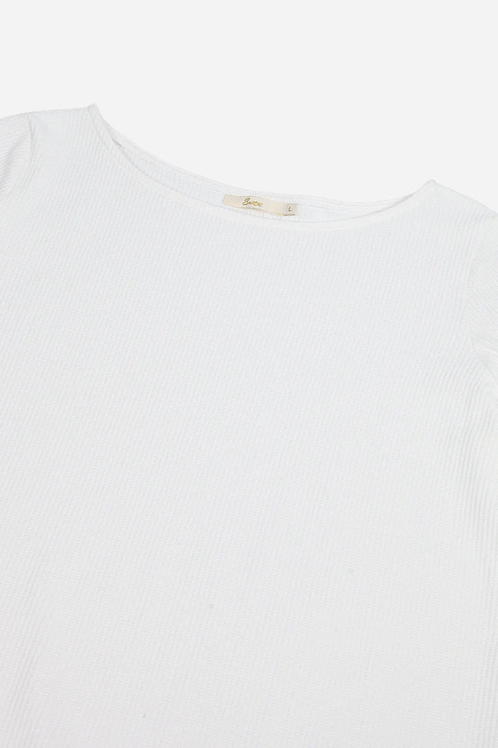 Boat Neck Top - White