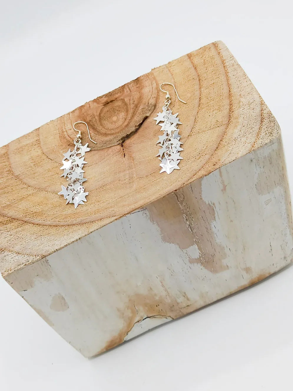 Cascading Stars Earrings - Silver