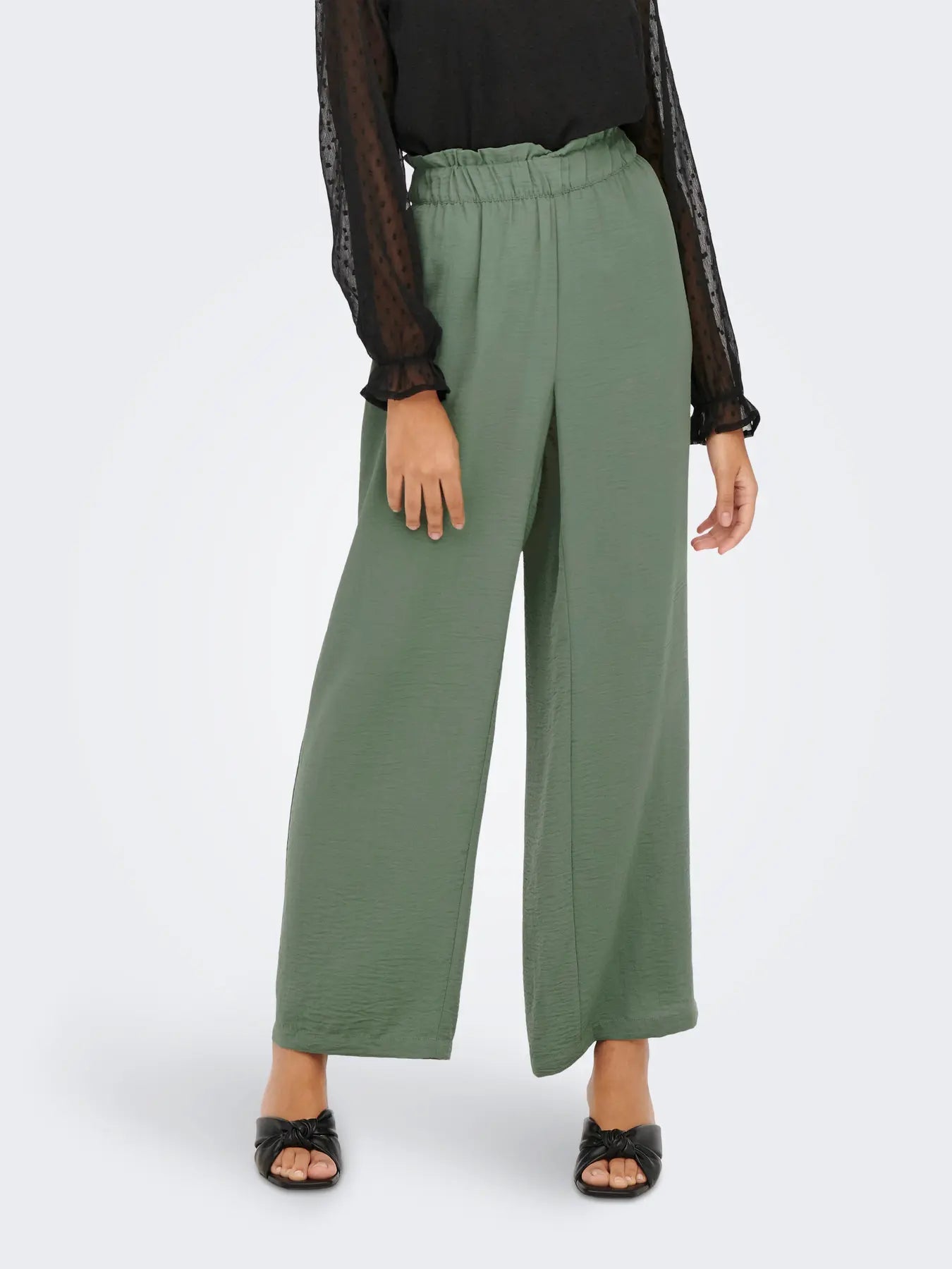 Divya Life High Waisted Wide Pants - Sea Spray