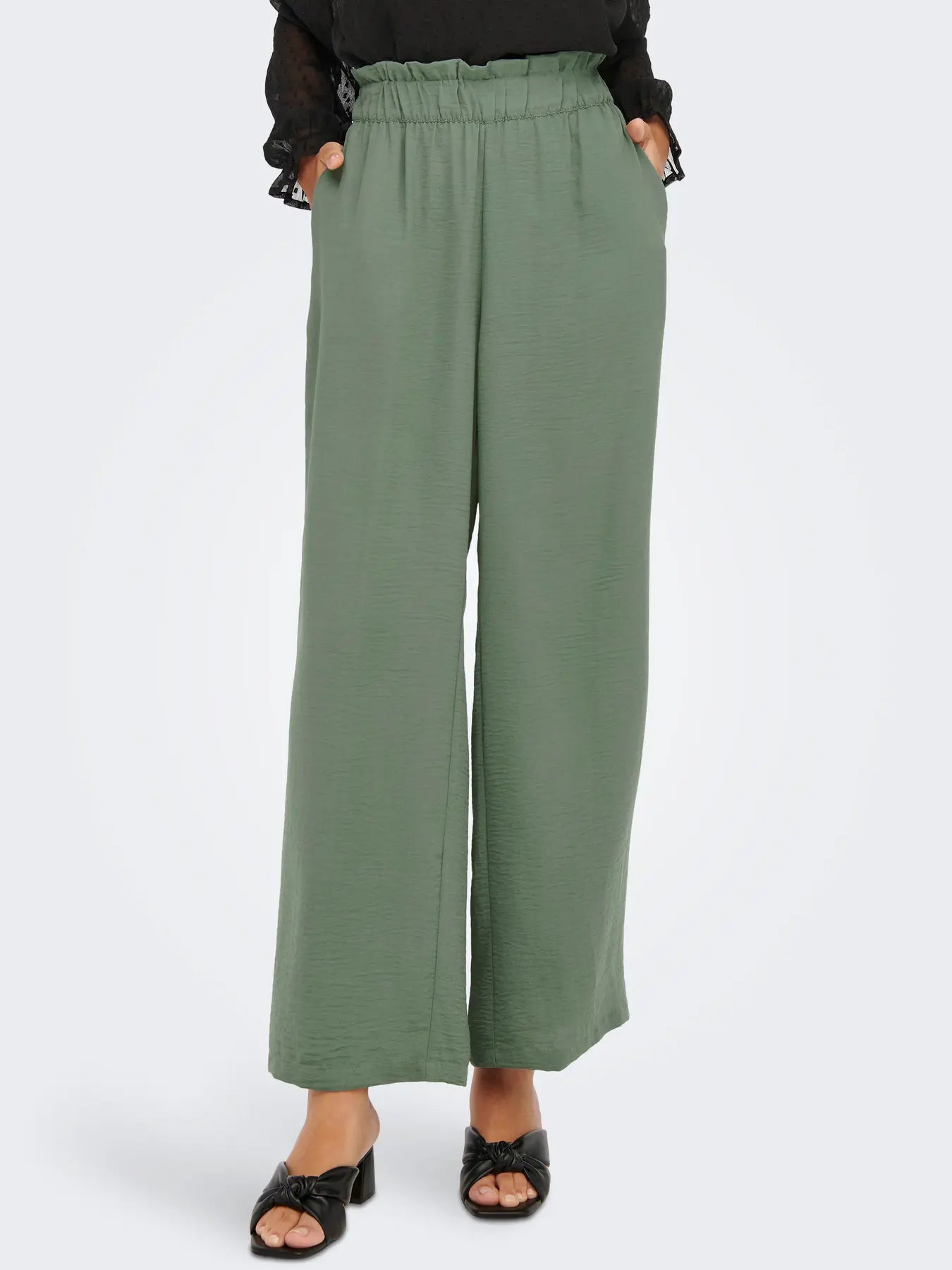 Divya Life High Waisted Wide Pants - Sea Spray