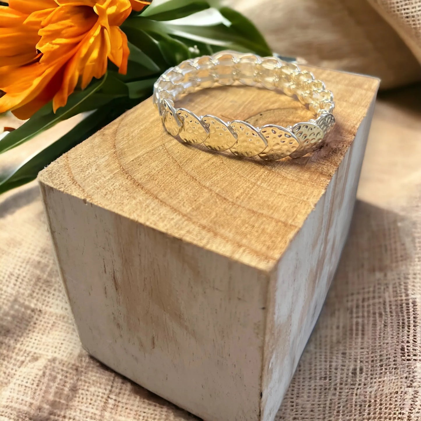 Overlapping Hearts Bracelet - Silver