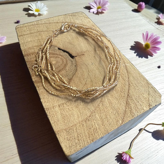 Multi-Strand Twisted Wire Bracelet - Gold