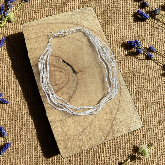 Multi-Strand Twisted Wire Bracelet - Silver