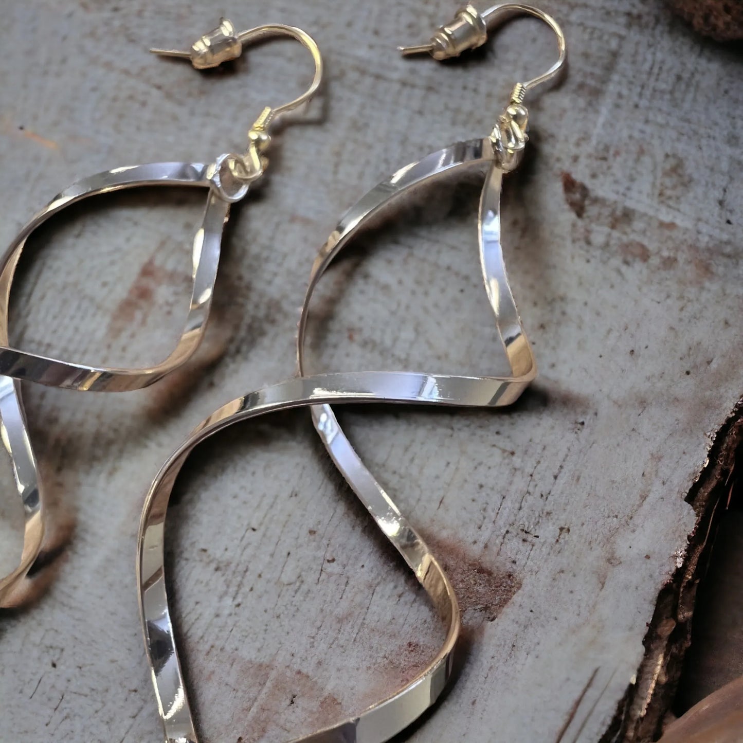 Long Drop Swirl Earrings - Gold
